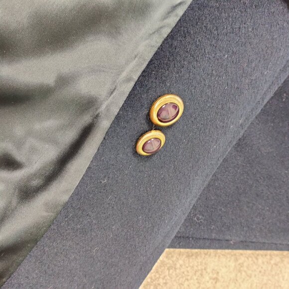 Vintage Vernissage Women's Navy Wool Coat Size 15 16 Old Money Quiet Luxury - Picture 7 of 11